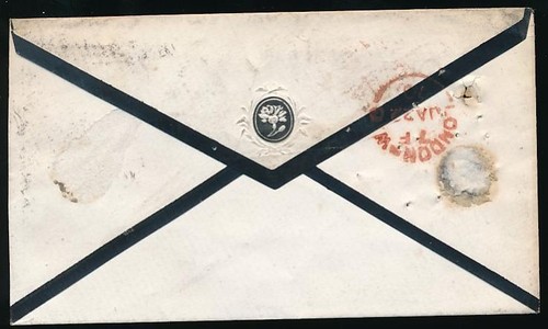 GB QV MOURNING ENVELOPE 1870 STAPLEHURST FLOWER FLAP PENNY RED Plate 102 SF KENT - Picture 3 of 3