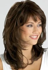 Medium Wavy Layered Cut Synthetic Hair Capless Wigs Women Natural Daily Wigs