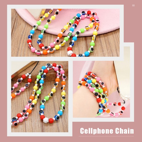 Phone Chain Holder Phone Hanging Rope Beaded Phone Wrist Strap - Zdjęcie 11 z 12