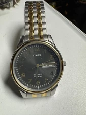 Timex 2008 Quartz Watch 35 MM New Battery Indiglo Runs Good