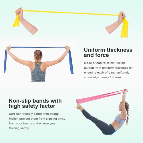 Resistance Bands Strength Ladies latex Bands Hip Circle Legs Yoga Exercise US - Picture 4 of 10