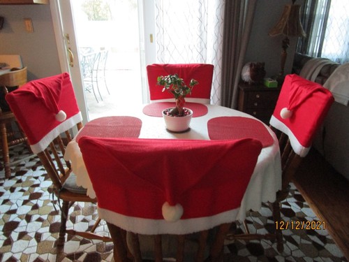 SANTA HAT CHAIR COVER..19.6" X 23.6"...SET OF 2 - Picture 1 of 2