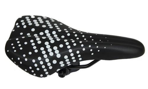 DDK DOTS Sattel MTB Mountain Bike Trekking Jugend Fahrradsattel Black Pünktchen