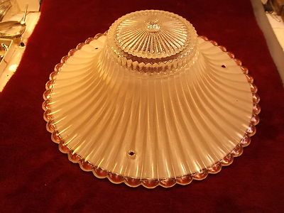 #6 of 8, NICE VTG MID-CENTURY DECORATIVE GLASS HANGING LAMP SHADE (LIGHT CREAM)