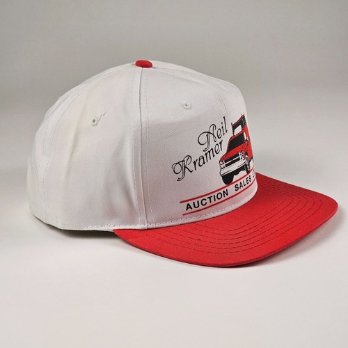 Vintage Snapback Trucker Hat White Red Neil Kramer Auction Sales Alberta Canada - Picture 3 of 7