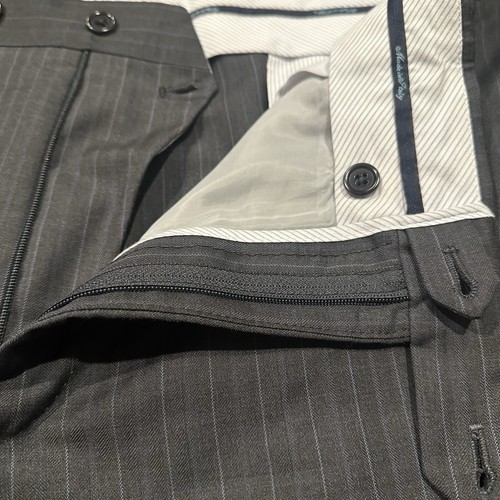 Saks Fifth Avenue Ermenegildo Zegna Wool Gray Stripe Jacket Pant 44R Traveller - Picture 10 of 14