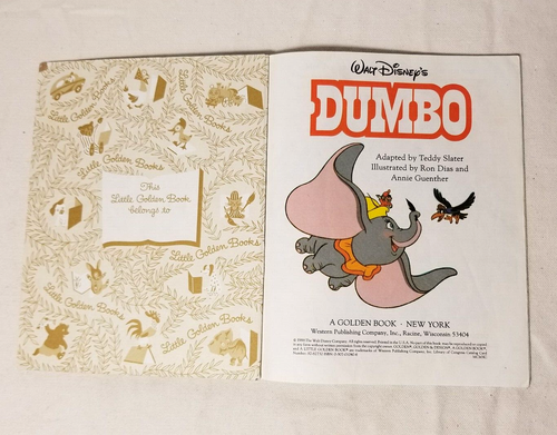 Walt Disney's Dumbo Vintage Little Golden Book Teddy Slater Ron Dias 1988 - Picture 2 of 6