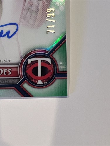 2022 Bowman Chrome - Yasser Mercedes - GREEN Refractor Auto 71/99 SP - Picture 4 of 10