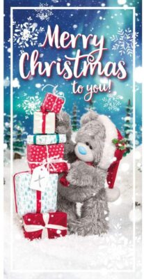 Tatty Teddy mit Geschenkstapel Design Geldbörse Weihnachtskarte