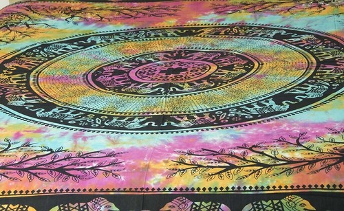 AamiraA Hippie Tie-Dye Elephant Mandala Tapestry Bohemian Wall Hanging Dorm - Picture 5 of 11