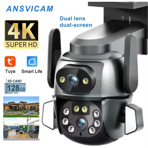 TUYA 4K 8MP Telecamera di Sicurezza WIFI Doppio Schermo Cam AI Corpo Tracciamento Automatico CCTV - Foto 19 di 20