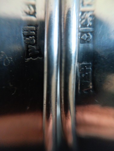 Pair Silver Napkin Rings Walker And Hall Birmingham 1959 Each 9 Grams 45 x 19mm - Picture 6 of 8