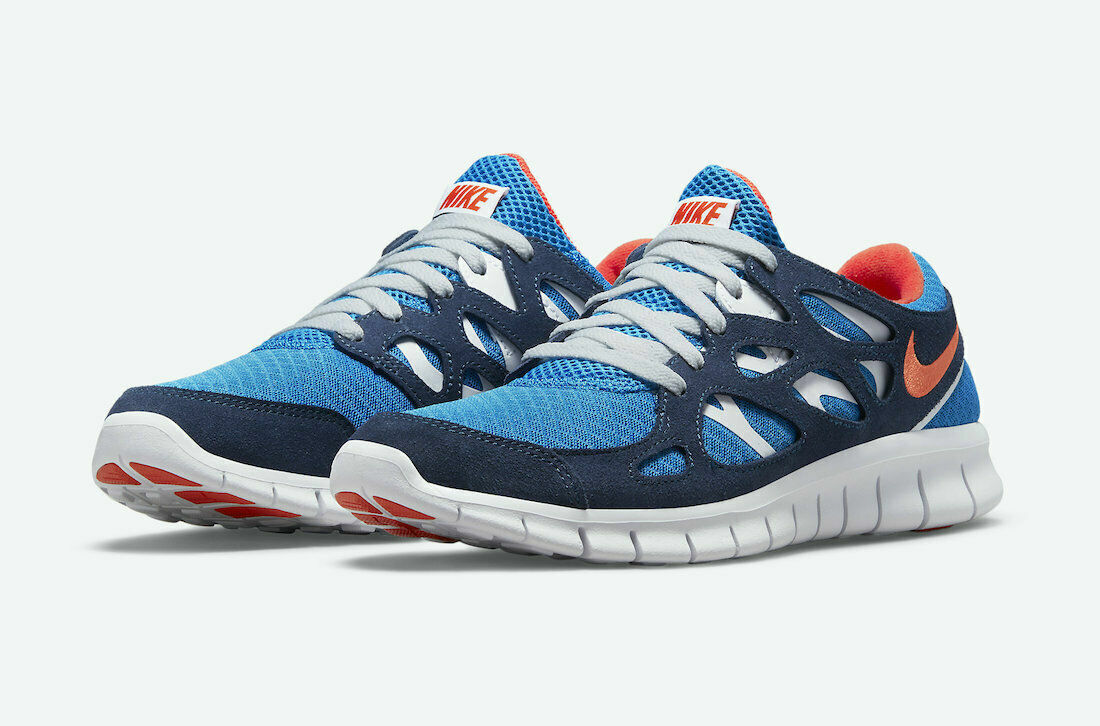 NIKE FREE RUN 2 LACE UP TRAINER SPORT SNEAKERS MEN SHOES BLUE NAVY SIZE 8.5 NEW