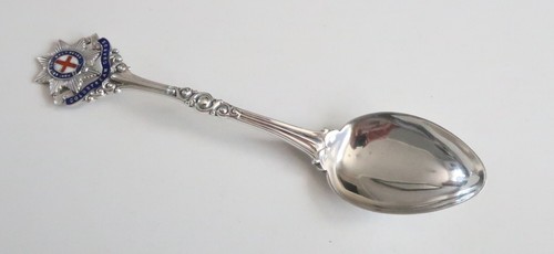 Antique 1911 sterling silver enamel Coldstream Guards spoon - Picture 6 of 6