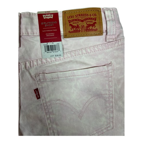 Pantaloncini Levi's Big Girls rosa ragazza denim taglia 12 regular casual estivi - Foto 5 di 7