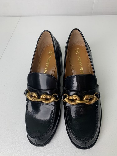 Tory Burch Jessa schwarz 90er klobiger Stil Pferdegebiss Reitsport Loafer Pumps Größe 8 - Bild 6 von 11