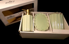 NIB AVERY HOME 3PC BATH ACCESSORY SET - Soap Pump, Soap Dish & Cotton Jar