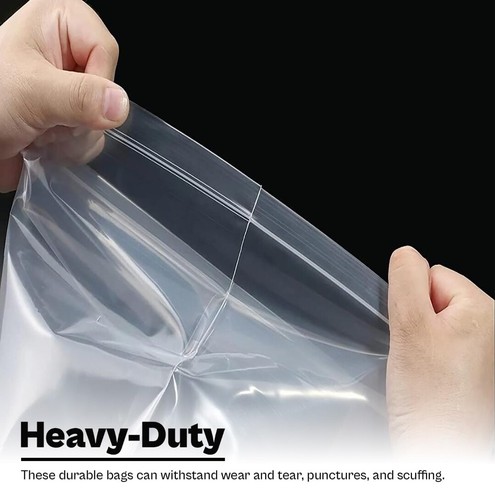 WHITE BLOCK HEAVY DUTY 2 Mil Clear Zip Seal Bags Reclosable Top Lock Plastic - Picture 5 of 9
