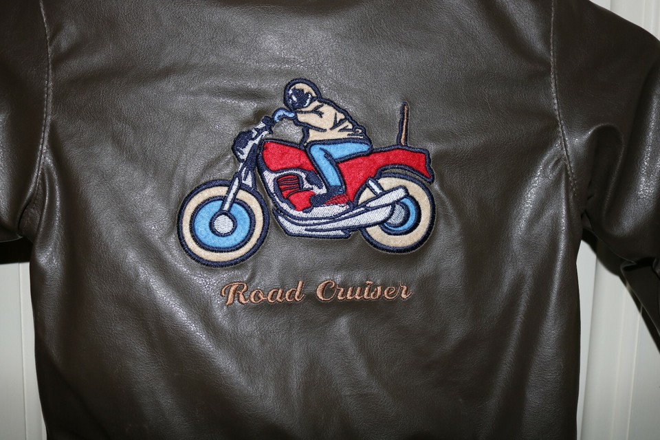 Toddler Boy Motorcycle Biker Jacket with Matching Tan Corduroy Pants