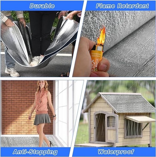 80"x40" Bubble Reflective Insulation Foil Foam for Window, Garage Door, RV, Roof - Picture 12 of 20