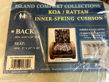 Island Comfort Collections: Koa / Rattan Furniture Inner-Spring Cushion (Back)