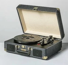 🍏 Suitcase Record Player Dark Gray - Hearth  Hand with,Without Charger ‼️