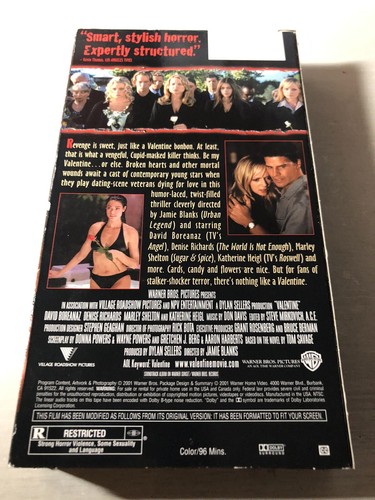 Valentine (2001) VHS Horror Katherine Heigl Denise Richards Screener Promo Copy - 第 2/3 張圖片