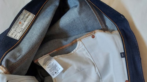 IMOGENE + WILLIE MEN'S DARK WASH SELVEDGE STRAIGHT JEANS SIZE 35R MADE IN USA - Picture 12 of 14