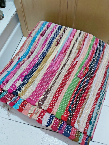 XXXL LARGE HANDMADE INDIAN MULTI COLOURED DARI RUG - 270cm x 180cm - Picture 9 of 9