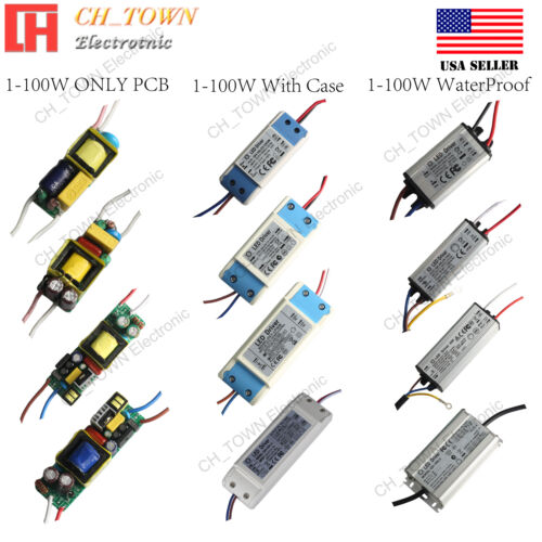 Constant Current LED Driver 3W 10W 20W 30W 50W 100W Waterproof High Power Supply - Photo 1 sur 10