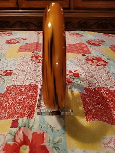 Murano Spiral Amber Swirl Figure Sculpture Spiral Art Glass Crystal Base - Picture 4 of 6