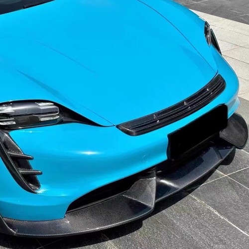 Kit de alerón de carrocería de parachoques delantero de carbono real apto para Porsche Taycan 911 2019-24 - Imagen 2 de 13