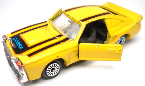 VINTAGE ZYLMEX P351 MUSTANG COBRA STREET RACER YELLOW 1:64 DIECAST 2 3/4" CAR