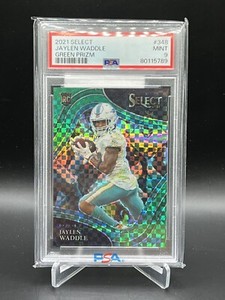 2021 Panini Select Jaylen Waddle Green Field Level /5 Rookie PSA 9 RC #348 SSP