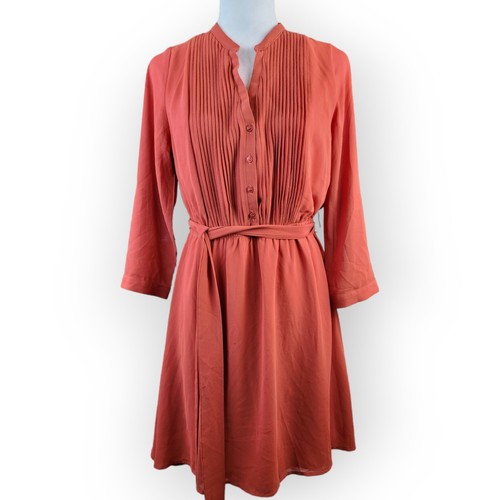 She & Sky Fully Lined Belted Shirtdress in Burnt Orange Women's Size Medium - Bild 9 von 11
