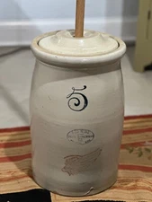 Antique RED WING Five 5 Gallon BUTTER CHURN REDWING w/ LID & Stomper Old CROCK S