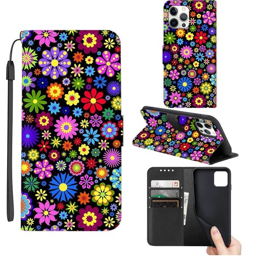 Flip Wallet PU Leather Case Printed Phone Cover For iPhone 16e15 Pro Max 14 17 - Picture 4 of 86