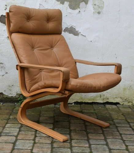 Lounge Chair Rykken Kengu chair Solheim beige vintage 70s - Picture 2 of 12