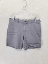 J Crew Men Short 34 Gray Cotton Blend Straight Leg Regular Fit Flat Front Chino