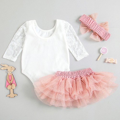 1st Birthday Outfit Baby Girls Frilly Tutu Dress Skirt Cake Smash Photoshoot - Picture 5 of 11