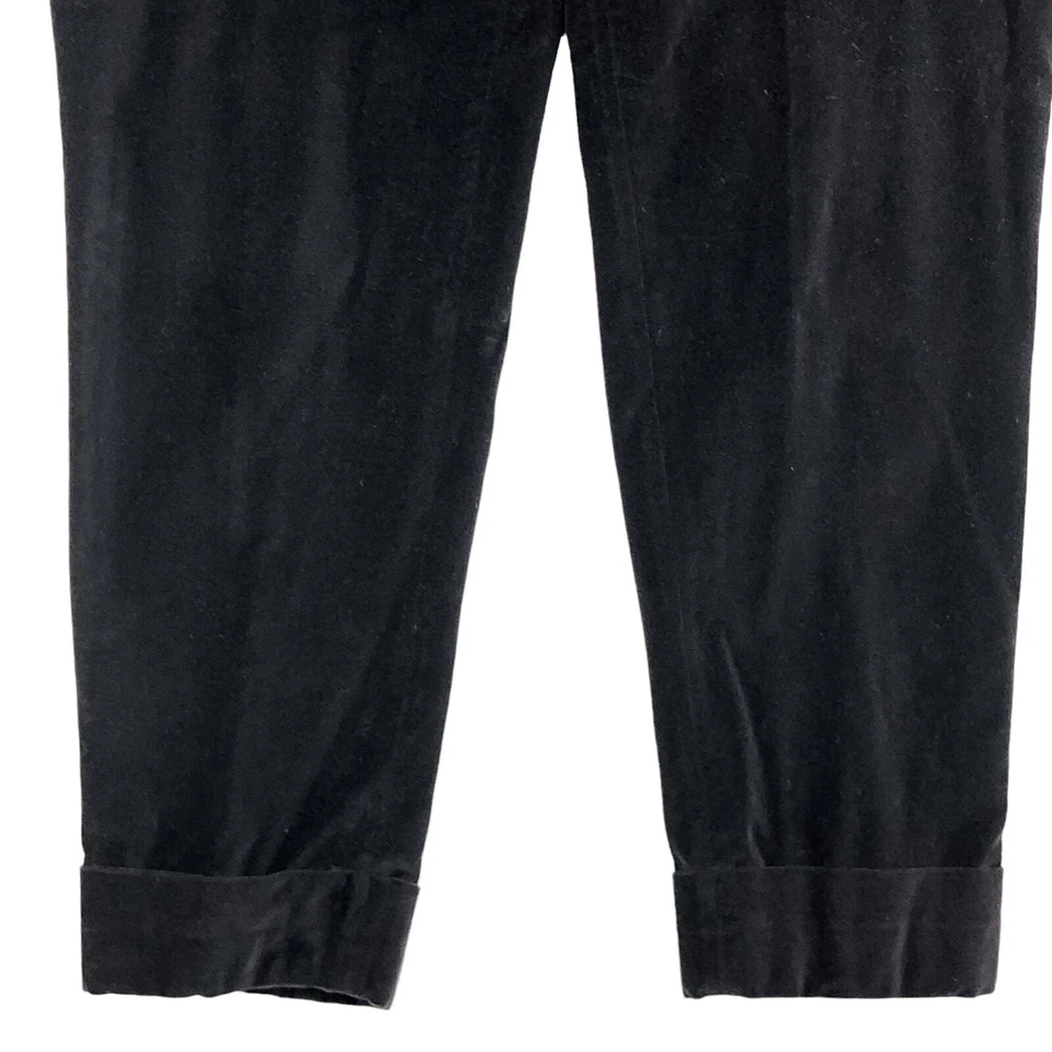 Pantalones Carolina Herrera Mujer Talla 10 Terciopelo Elastizados Cupro Forrados Marrón Cónico Foto 4 de 4