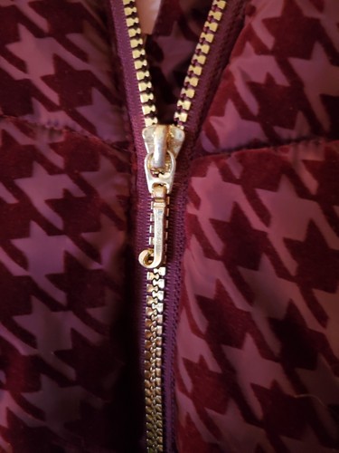 Juicy Couture Kids Girls Zip Puffer Coat Sz (M) 10-12 Plum/Plum Trim Fur Pockets - Picture 15 of 15