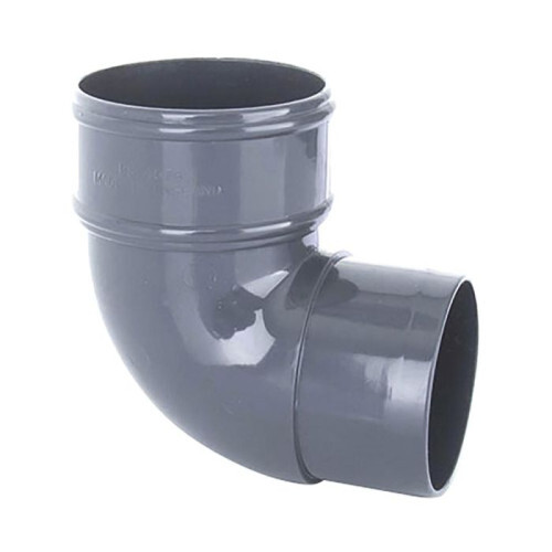 Grey Plastic Half Round Guttering & Downspout Various Fittings Free Delivery - Picture 29 of 35