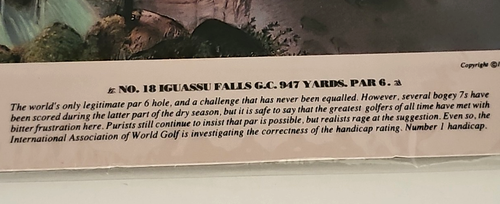 Vtg.1980 Infamous Golf Holes Mouse Pad No.18 Iguassu Falls Brazil - Picture 5 of 11