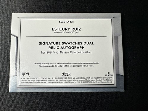 Esteury Ruiz 2024 Topps Museum Baseball Dual Relic Auto /299 Athletics  - Bild 2 von 2