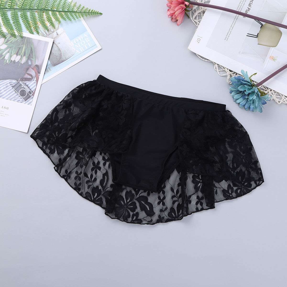 Kids Girls Lace Floral Active Top with Skirts 2-Piece Lyrical Dance Dress Outfit - Picture 10 of 25