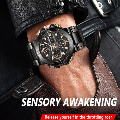 Herren Armbanduhr Quarzuhr Digital Analog Chronograph Leuchtend Wasserdicht Uhr - Bild 4 von 8