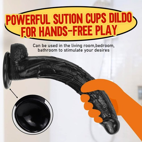 Huge-Dildo-Thick-Girth-Dong-Large-Wide-Thick-Realistic-Black-Big-Giant-Cock 9" - Picture 3 of 15