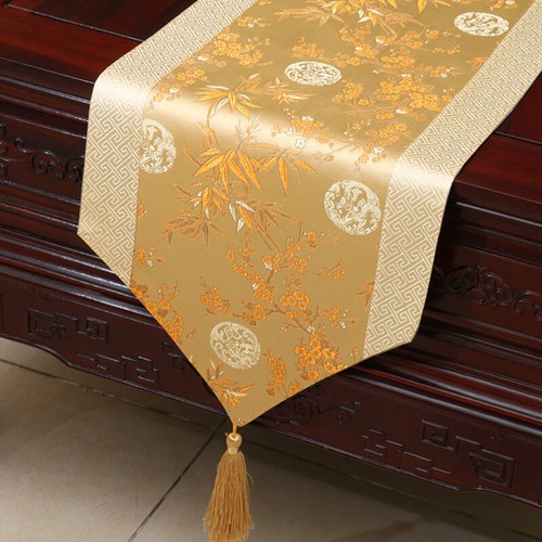 NEU China roter Tischläufer chinesischer Stil Satin Luxus Tuch Hochzeitsdekoration - Bild 29 von 36