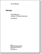 Tektronix AWG7000 Service Manual: Comb Bound & Protective Plastic Covers